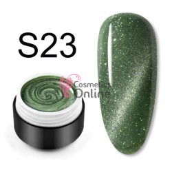 Gel UV / LED Venalisa Glitter Laser effect Cat Eye 9D de 5 ml - S-23 Green + 1 Gel color de 5g Venalisa Cadou